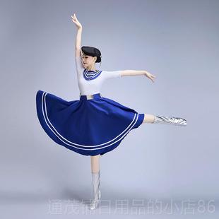 正品款海军风洋演出服套装新团女水兵装军旅大合唱文工舞蹈弹力长