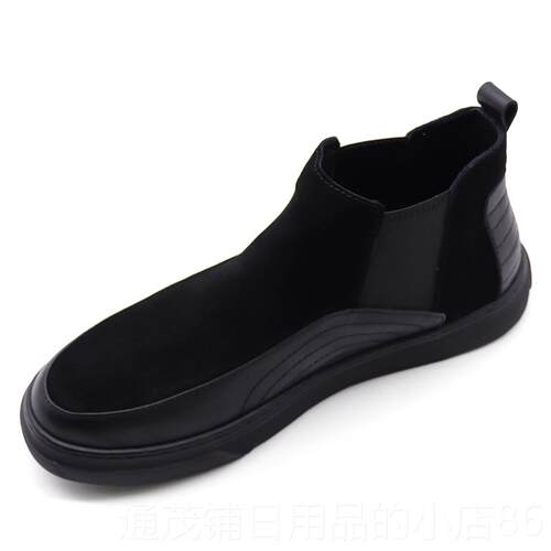 正品2024冬季新款时皮翻毛高帮尚鞋男潮百搭磨砂男加鞋绒保暖二棉