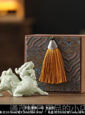 正品国潮风财陶瓷貔貅饰桌办公室一招对家装居摆件小号茶室客厅玄