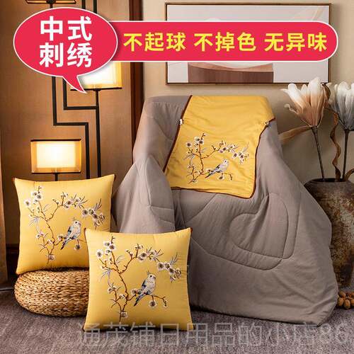 正品中国功风抱枕被子两一用车内对折叠靠垫多能办公室睡空调被夏