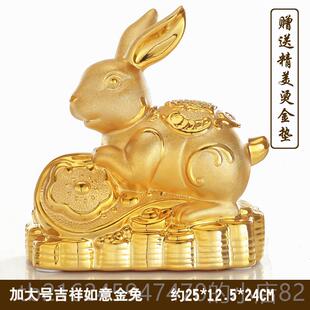 高档儿年吉办祥物陶瓷金猴子储钱罐金鸡礼物童存钱罐公室猴摆件