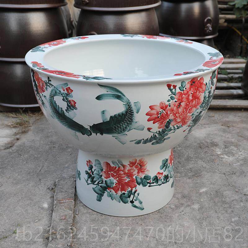 高档景德镇陶瓷鱼缸落地立石柱乌式客厅大吸水特盆龟缸睡莲碗莲盆,宠物/宠物食品及用品,底柜/落地缸,淘宝优惠券,粉丝福利购,淘宝优惠卷