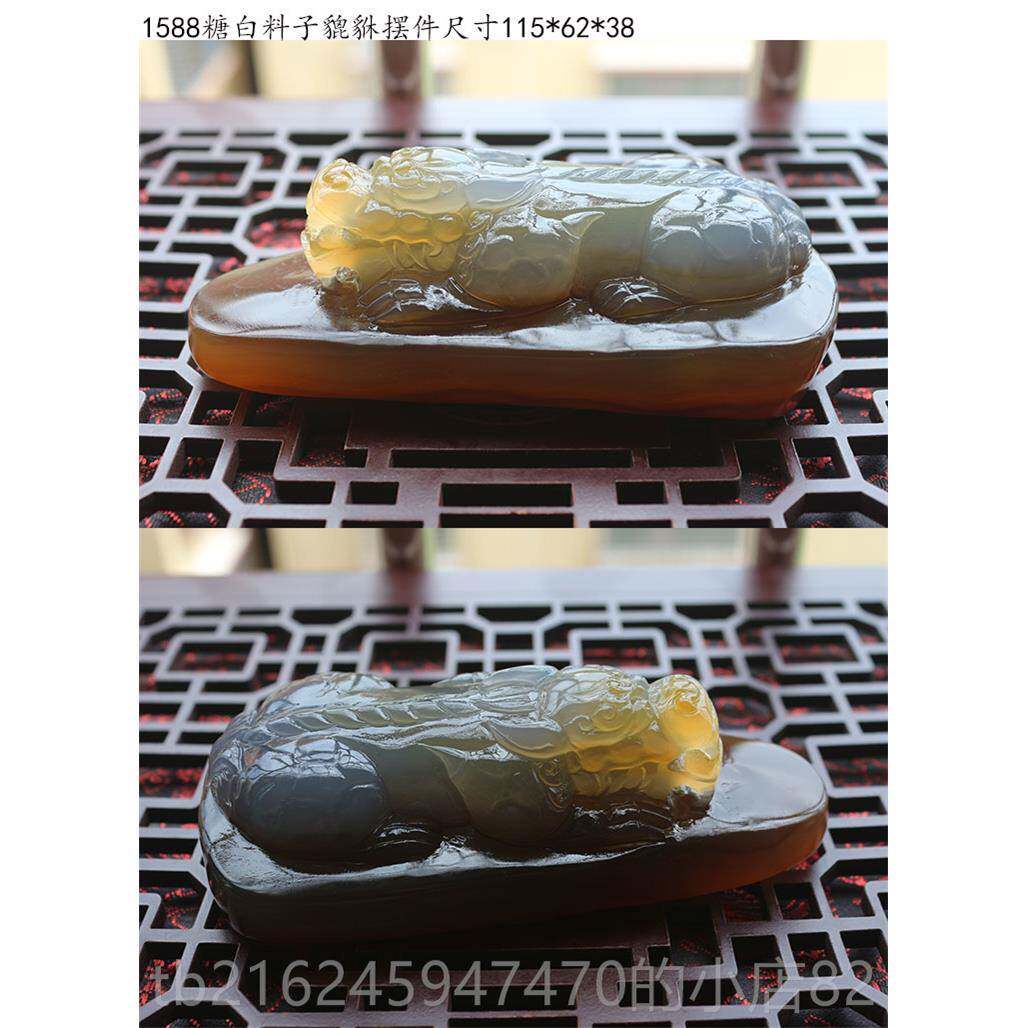 高档天原皮玛瑙玉髓然霸王貔玩手把件天然玉石精雕招貅财摆件随身