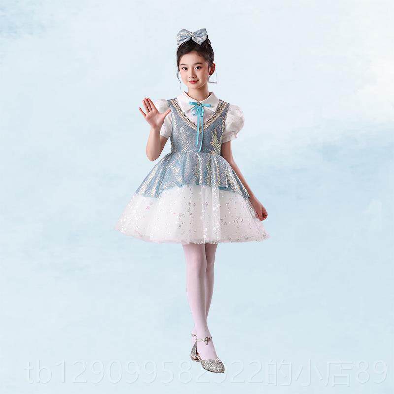 正品款六出一儿童中小学生合唱男女童服礼服演出服表演朗新诵比赛