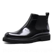 套筒 男士 正品 英伦潮风筒流切尔西靴男尚亮皮厚底休闲短靴高皮时鞋