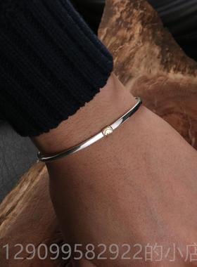 正品脸amp Japan盘经典涅笑9手镯男女25纯银细款开口情侣手链手环