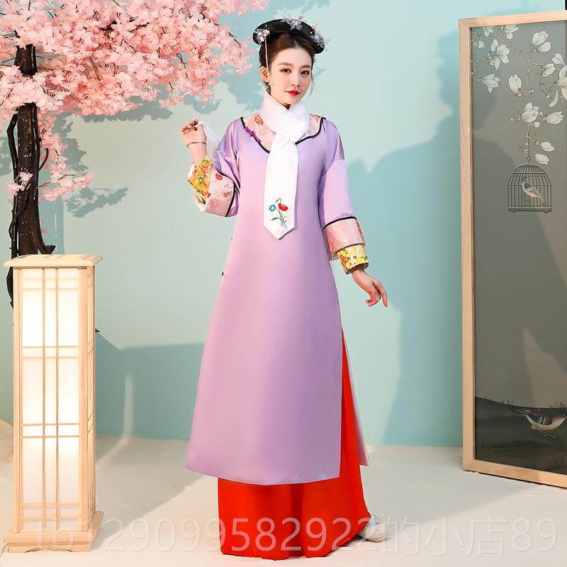 正品清古装格服满装族格旗服女古代宫女娘娘嬷嬷宫廷甄嬛传演出朝