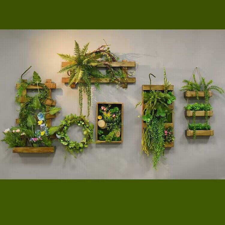 仿真多肉绿植装饰框植物壁挂鹿头墙壁装饰挂件立体挂墙绿植背景墙