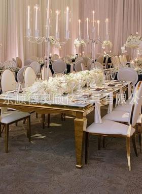 欧式酒ST101餐店形不锈桌大型宴会婚钢庆桌子国外酒环店餐大餐桌