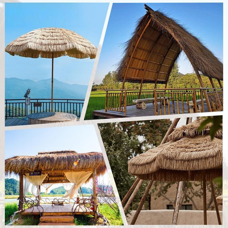 仿真屋顶茅草假稻草景区农家乐凉亭屋檐装饰人造防水防火隔热地毯