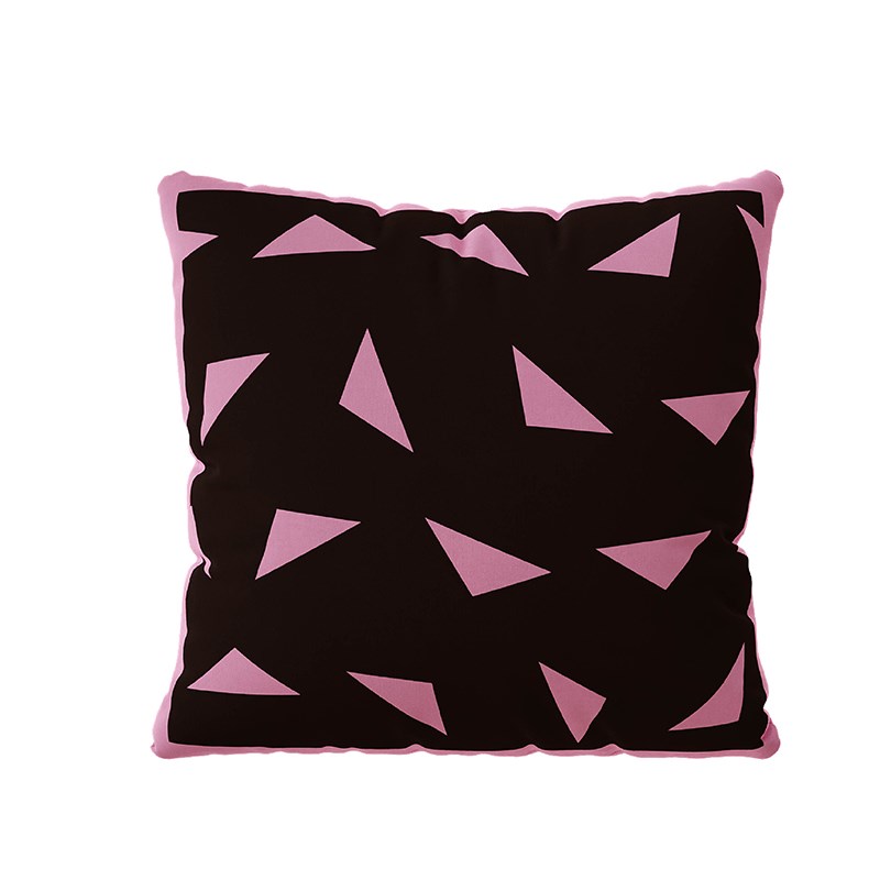 黑粉色几何简约抱枕客厅沙发抱枕长条腰枕车载靠枕床头靠垫含芯
