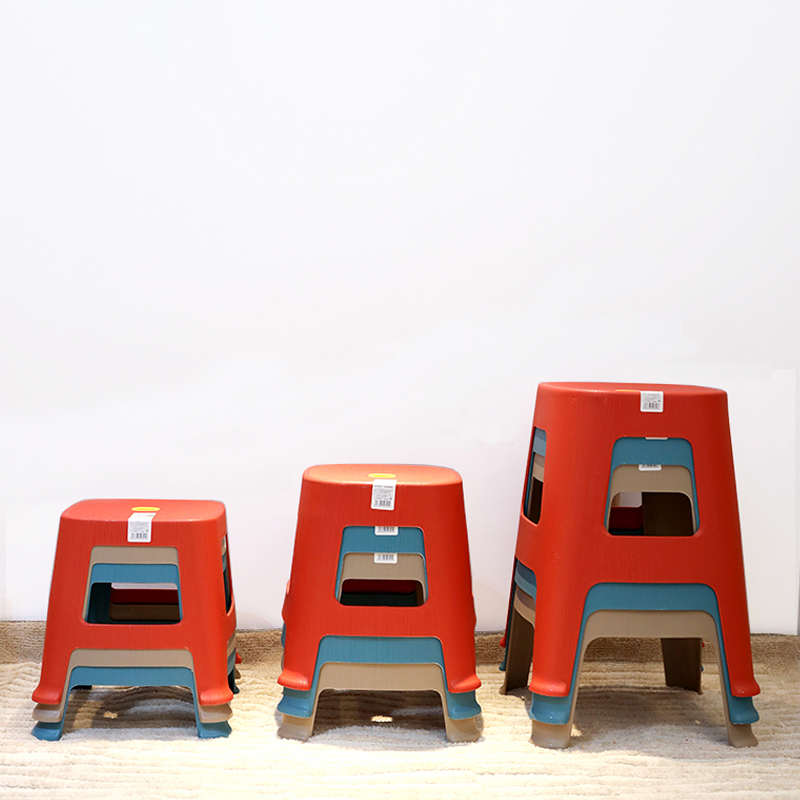 塑料凳子家用加厚小板凳儿童椅子可叠放圆凳客厅茶几胶凳浴室矮凳
