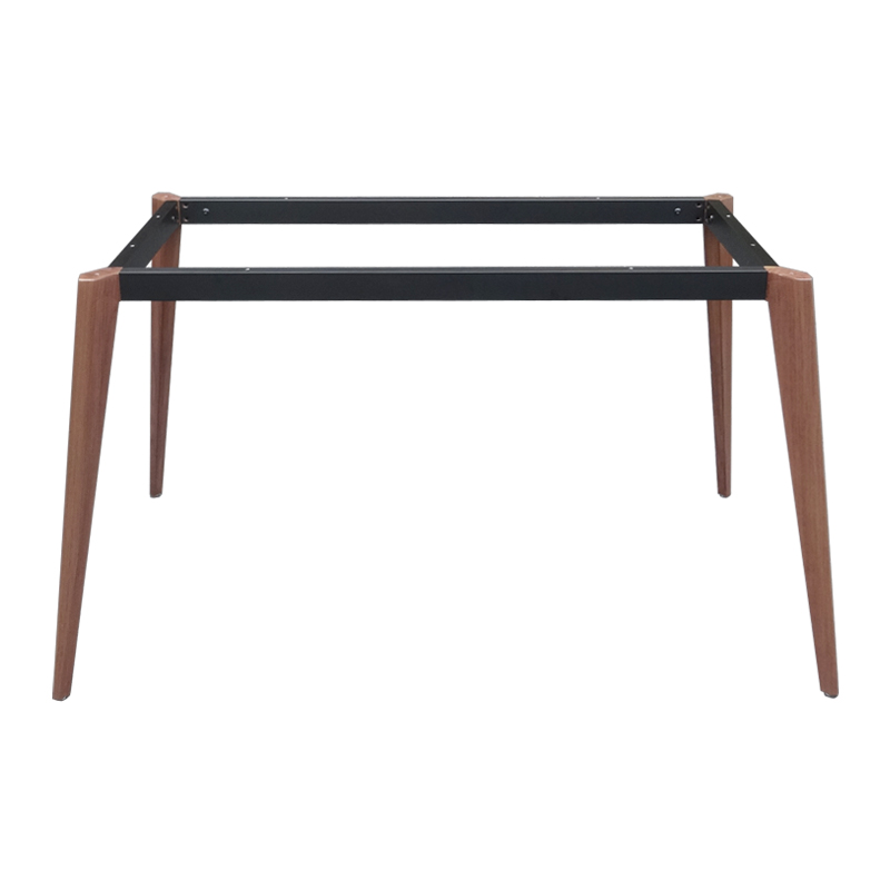 胡桃木色岩板餐桌支架餐厅桌脚玻璃桌架桌腿桌架办公桌脚会议桌架