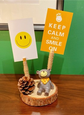 拍立得照片夹森系桌面摆件松果相框装饰幼儿园环创创意手工diy