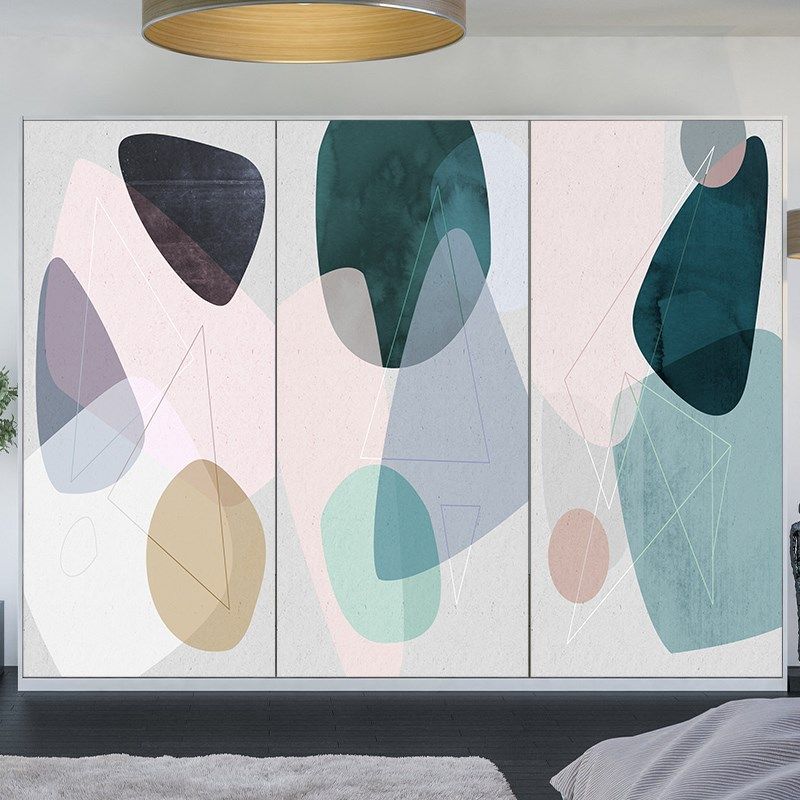 定制简约抽象移门贴纸衣柜门翻新改造贴膜玻璃不透明贴纸膜浴室膜