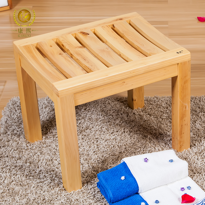 康熙浴室凳实木冲淋凳板凳梳洗凳方凳洗澡凳防滑换鞋凳玄关凳