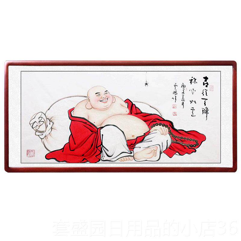 正品和气手生财钟 钟馗勒佛菩萨绘画 画像入户玄关客厅饰沙发背景