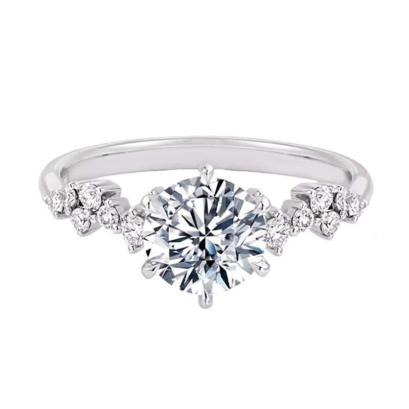 IGI培育钻石pt950铂金经典星梦钻戒款戒指1克拉钻戒送女友结婚 礼