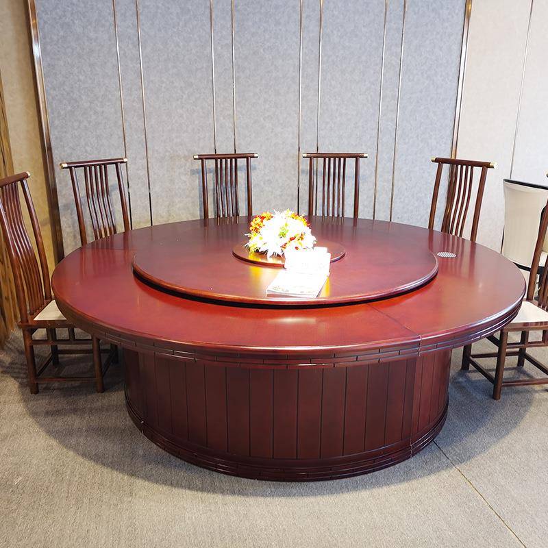 宸睿酒店式家饭店餐桌电动餐桌具酒大圆欧桌中式CR34大餐店桌