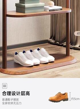 包邮新中式卧店室衣WNZ帽架胡桃衣木色简约服装民宿卧室挂功能架