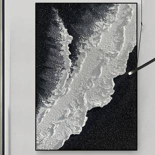 2025新款 ACY527饰画纯手厚肌理入户绘厅玄关背 现代轻奢客后沙发装