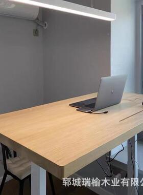 复风化老榆木吧台板桌面台窗板加厚办古VRN公茶桌桌面阳板原木飘