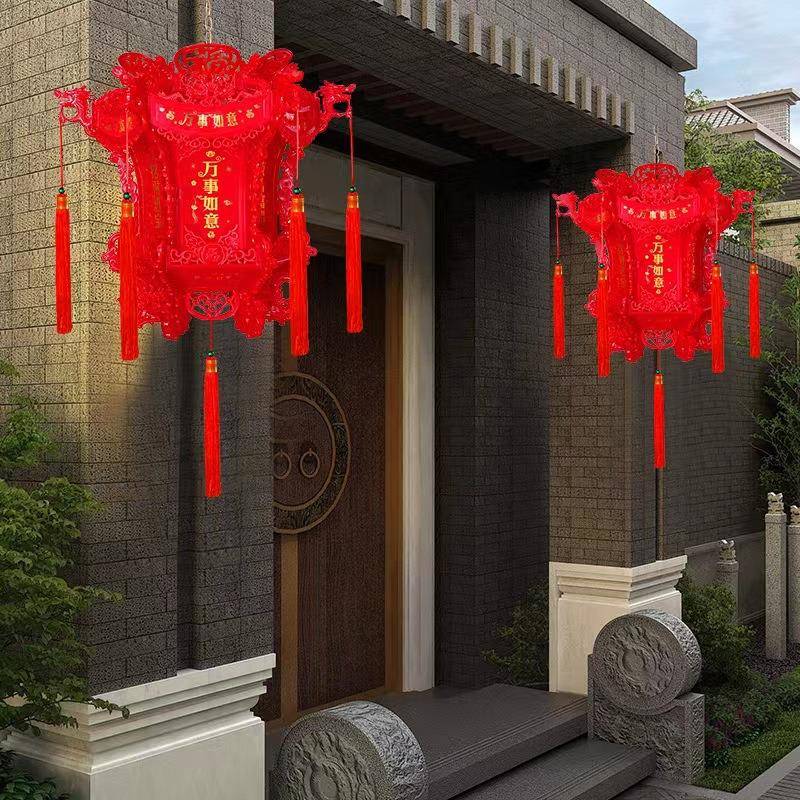 中式六角龙灯LED旋国转VFE台灯笼中风宫走马灯吊灯阳挂灯饰手工艺