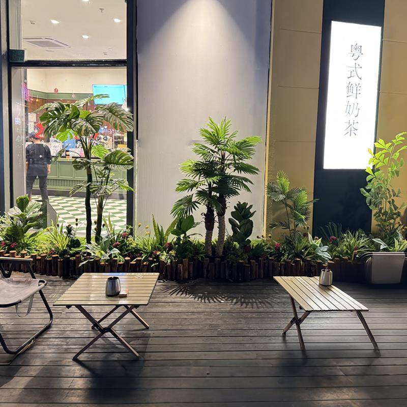 店花园植造景户龟外仿真植物橱窗遮绿挡摆件HL-888背树盆景面木栅