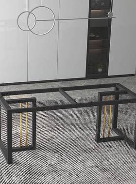 岩餐脚大理石台桌腿支架轻板奢茶几架茶桌子会议办公书桌金属tzja