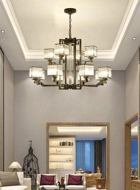 新中水式吊式灯轻奢晶客厅具现代D15301简约大气别墅复楼餐厅灯卧