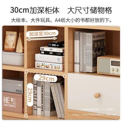 书架置物架地儿童书柜客厅靠区墙阅落读收纳玩NHK具柜由自组合格