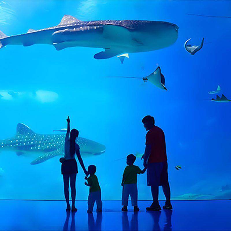 酒上海作亚克力缸大型鱼制店承接设计水族馆SZL001海洋馆圆柱鱼缸