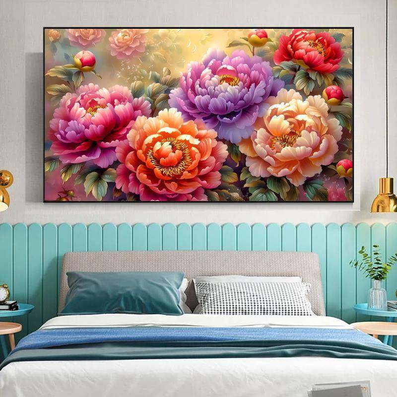 十字绣20HYttrurx25新款大客厅姹嫣红横版气花工开富贵手自己绣挂,居家布艺,十字绣套件,淘宝优惠券,粉丝福利购,淘宝优惠卷