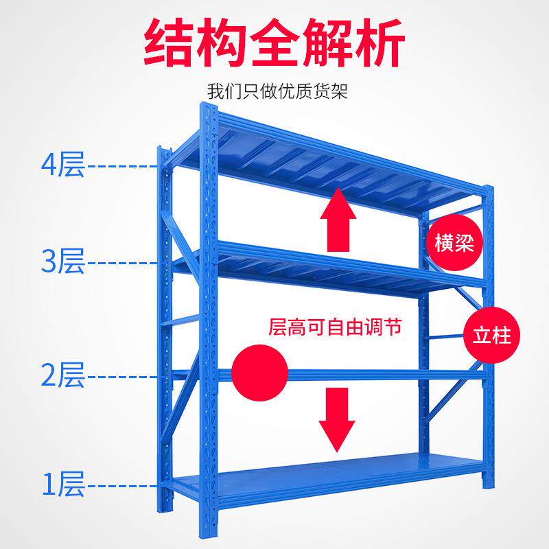 仓示货架848仓库型收纳架商用超市高承重展架车库重驿站加厚储陈