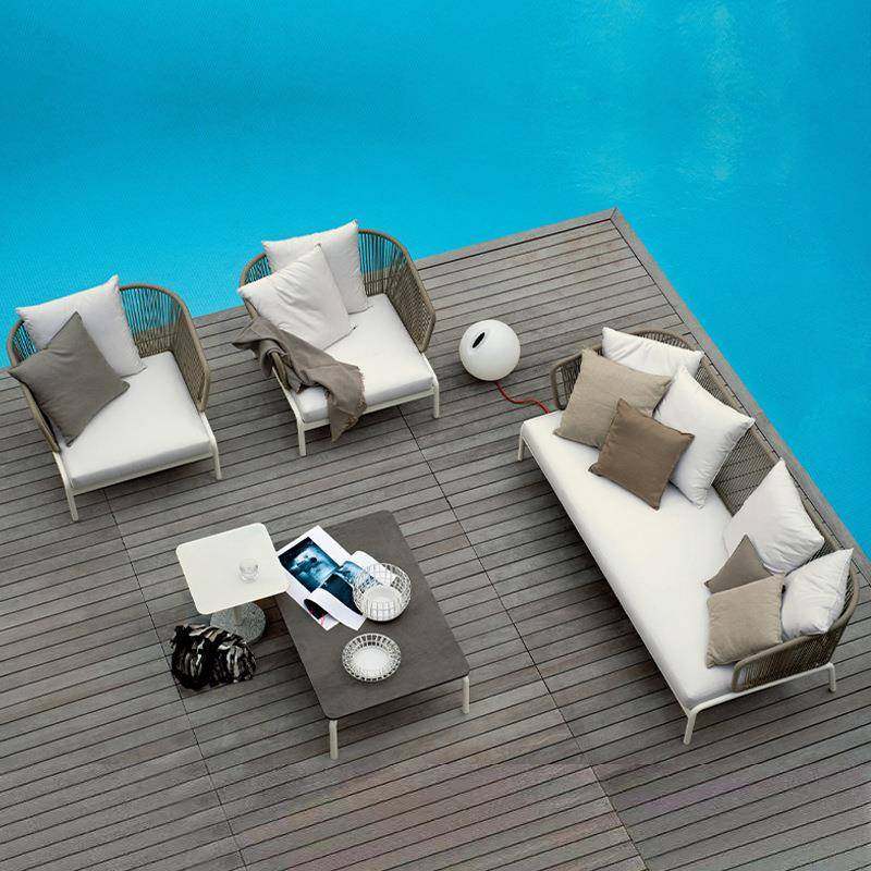 户外沙发藤编休闲阳台庭花园院别墅水防晒编藤椅绳沙发防茶几2绳