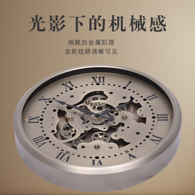 45厘米美式复古客厅酒吧欧墙钟式装动饰机械风轮格齿可转-CJ4503