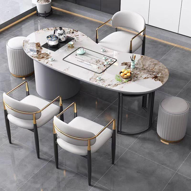 茶台桌椅组合岩DZC简现代家用办约客公室阳台厅板一体