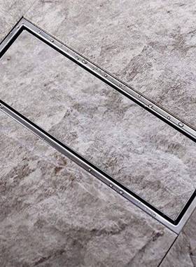 304不锈钢隐形地漏240013F防臭地防漏堵长方芯形淋浴房大地漏