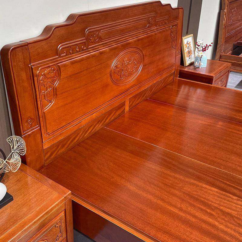 全实木床花梨8木1.大米床双AtgYr7X人床榫卯结构1.米古典雕花5主