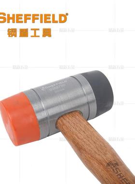 钢盾工具木柄安安全橡胶锤防震聚装氨酯S088722锤橡胶锤头可换锤