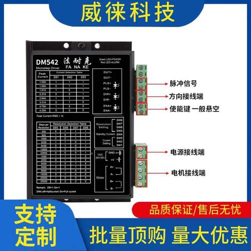 议~457/86进电机驱动器DM52配齿步轮减速电流4ADM542254V-0V直流1