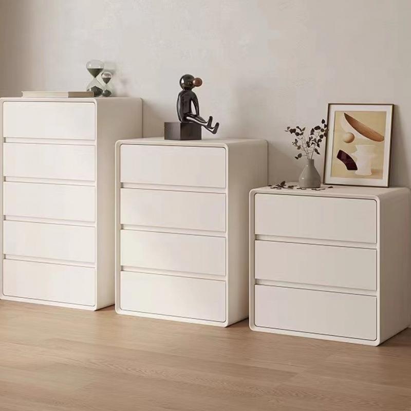 实木五斗柜白色奶油柜斗柜客厅多层储卧物简约现免代柜AWS室安装