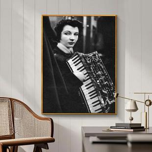 装伯特瓦诺黑罗白摄影饰画西餐AZC客厅书房壁画杜风景美女人物挂