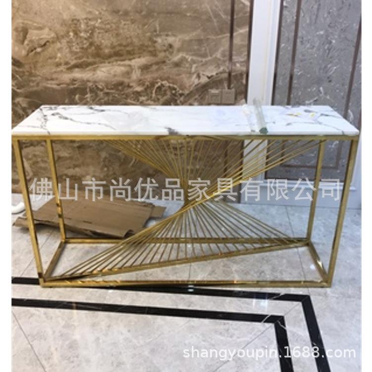 后现代不XG009#锈钢关桌风玄关柜简现代隔断客厅装饰约案条轻奢玄