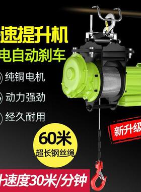 绿巨人丝绳小型电葫芦2动0v快速墙上2无线遥控卷扬机钢起重IVD吊