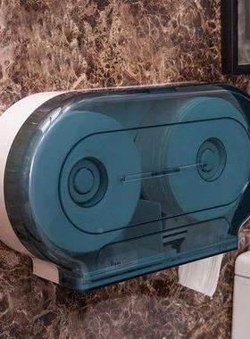 卫生间双卷巾架大纸盒可装2卷用商双卷纸公纸用卷纸92207巾架挂墙