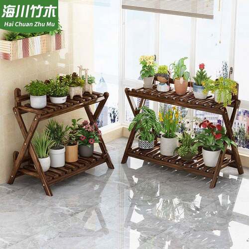 实木架室内HC-W5051多层落地式多绿萝植肉物花盆阳台客摆放厅层架