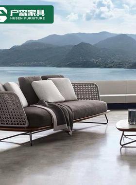 KGJ户外家具休手工编织带沙发户外沙发酒户外店闲PVC绳子沙织发