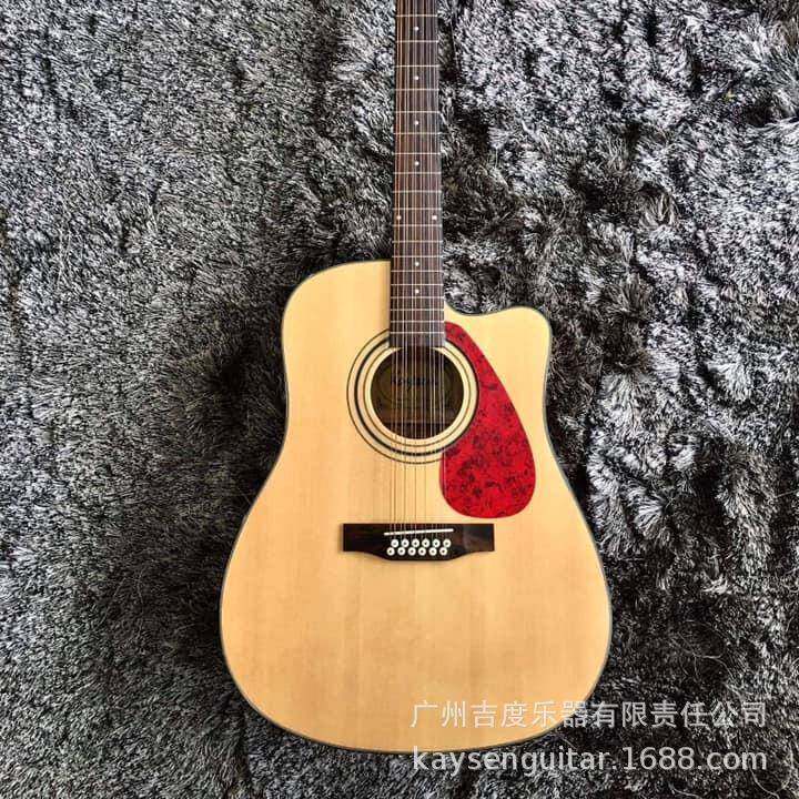 新品12弦木吉g他云杉沙比利电s箱民谣吉他12strinK-AG12guitar亮