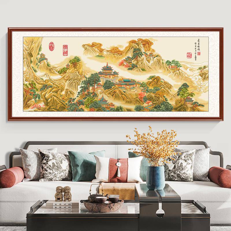 ?444Z莱仙十字绣2023新款绣客厅大蓬气QFL清线代画家境袁耀名画手